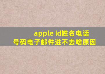 apple id姓名电话号码电子邮件进不去啥原因